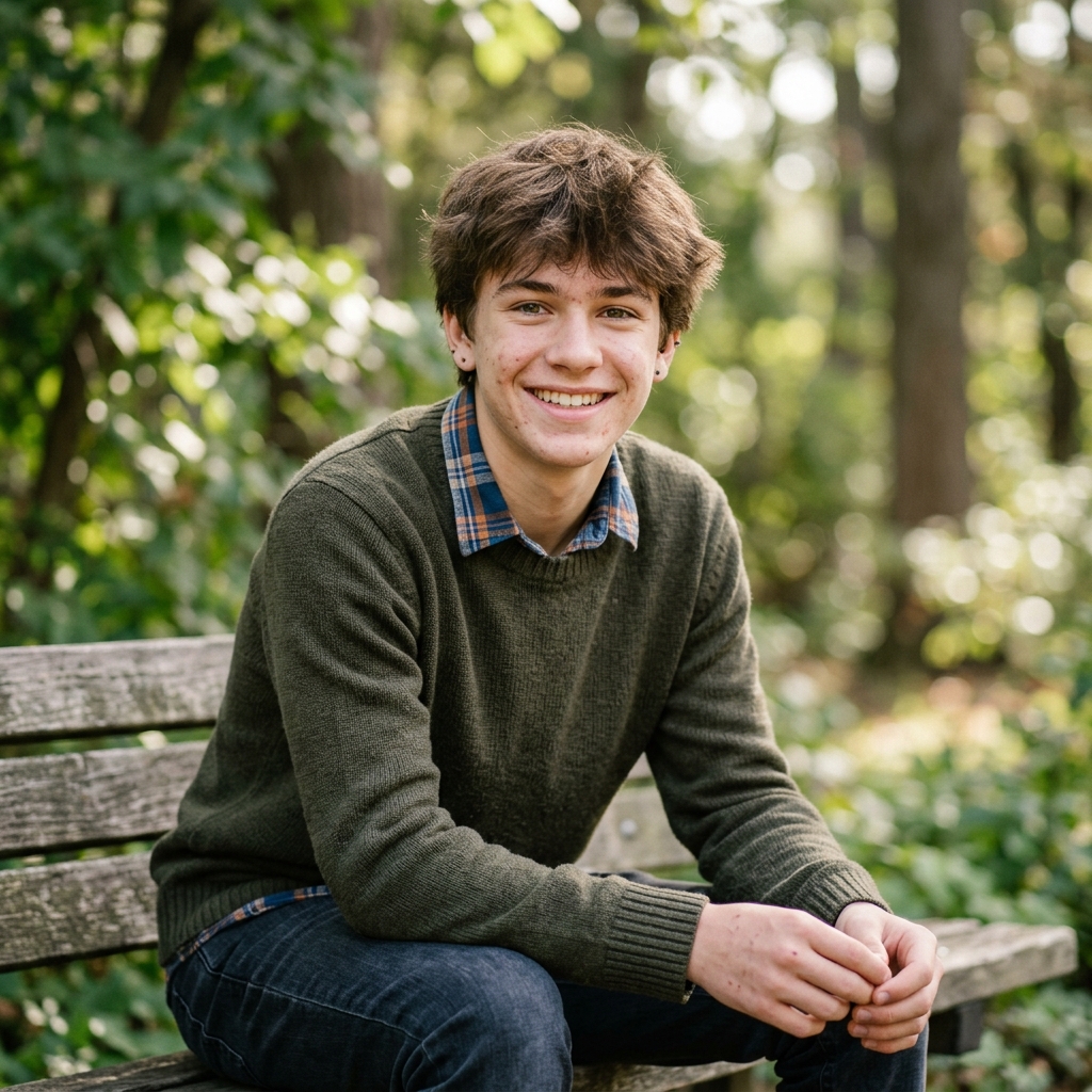 Real photo of a person smiling.
